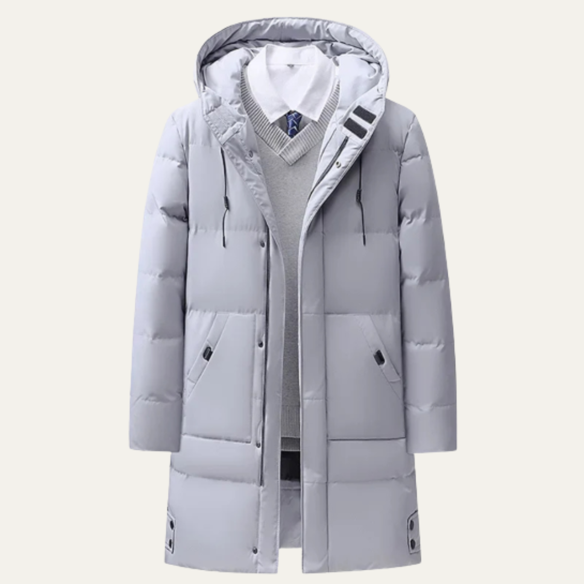 The Otranto Men’s Long Hooded Puffer Jacket with Cotton Padding