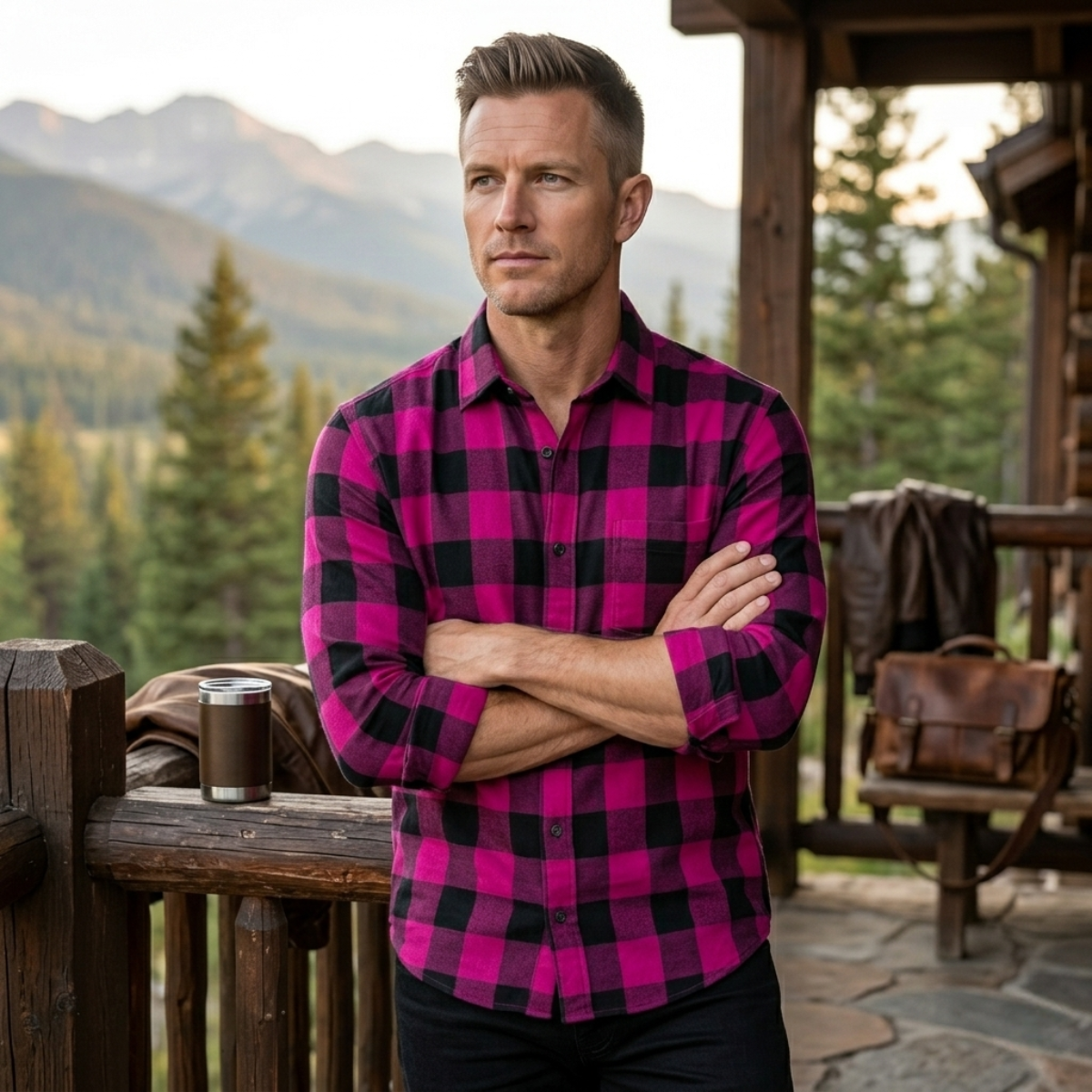 The Desenzano Men’s Trendy Plaid Button Up Shirt