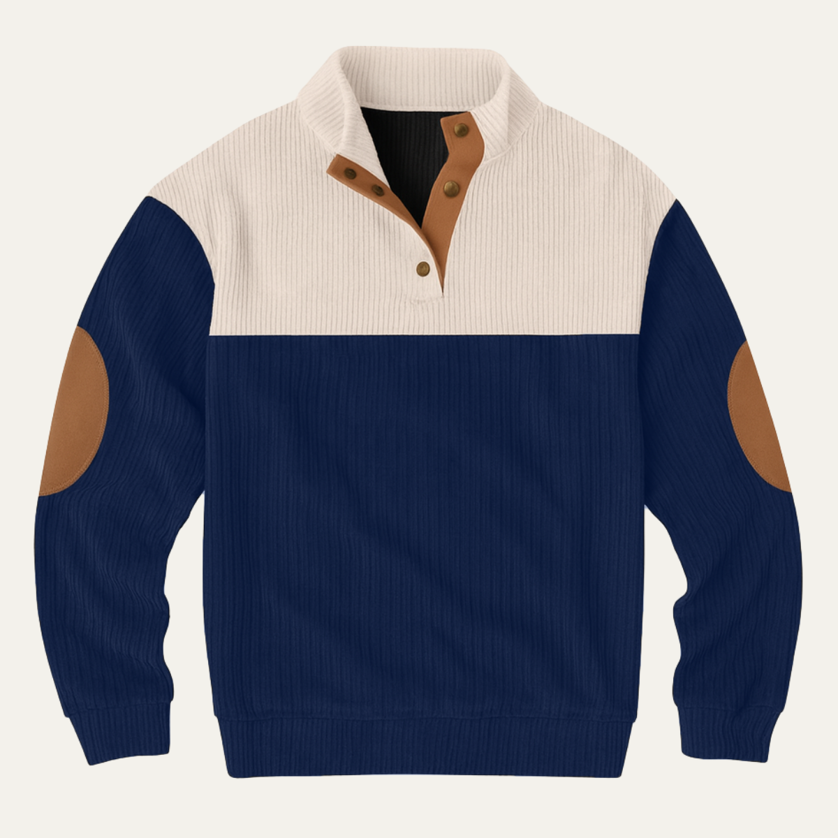 The Saint Tropez Men’s Casual Corduroy Sweater with Suede Elbow Patches