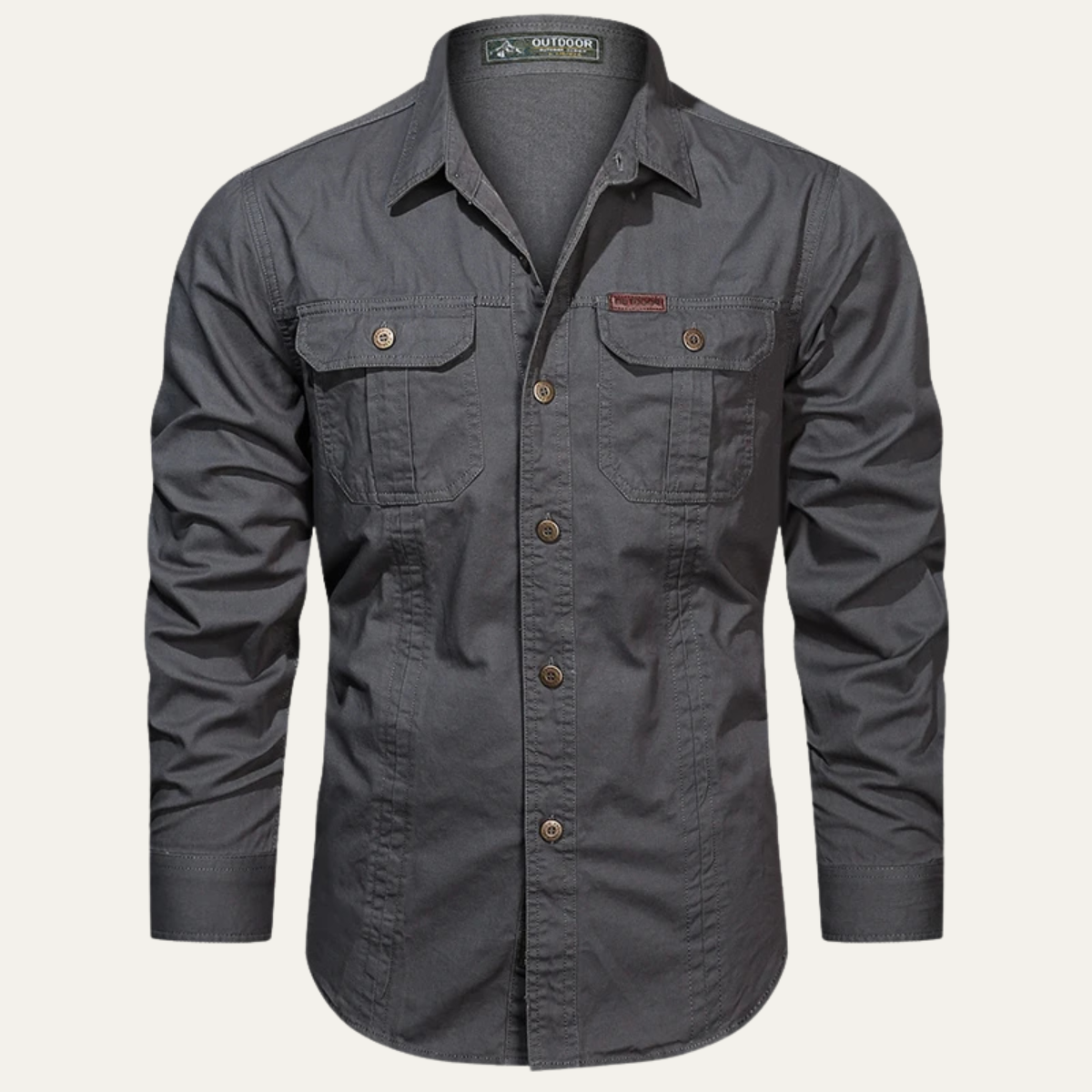 The Monza Men's Casual Button Up Cotton Cargo Shirt