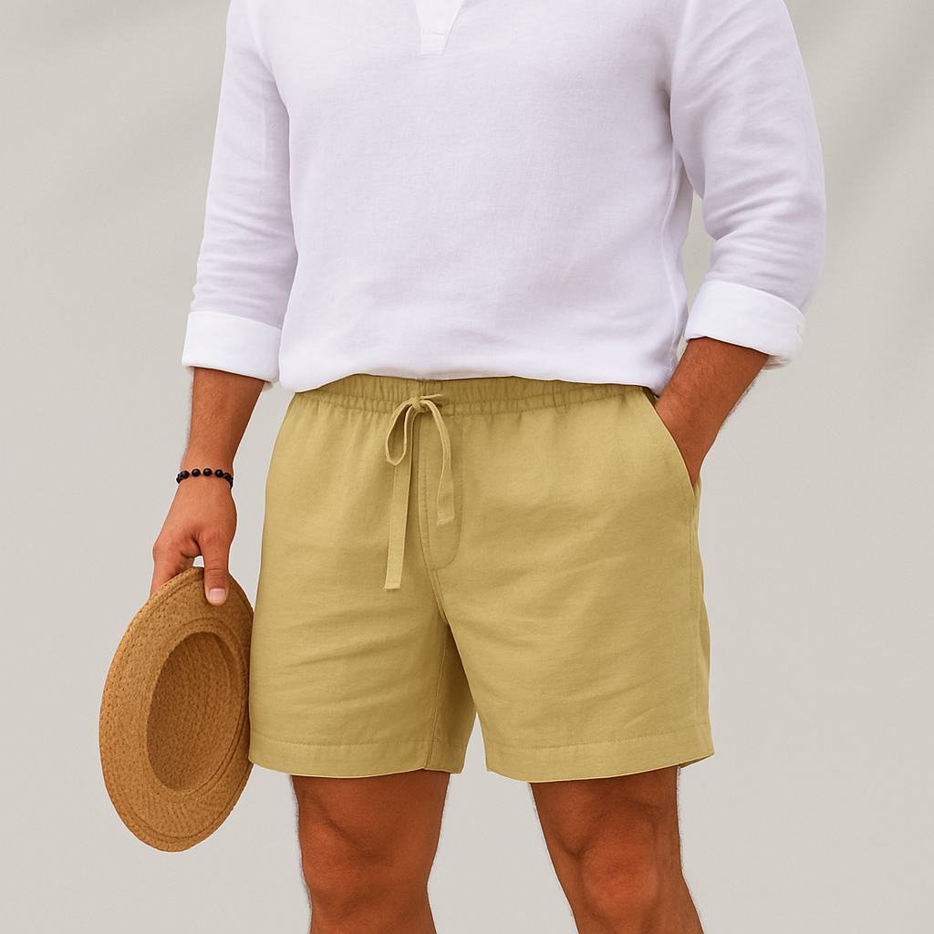 Men's Lightweight Relaxed Fit Linen Summer Shorts