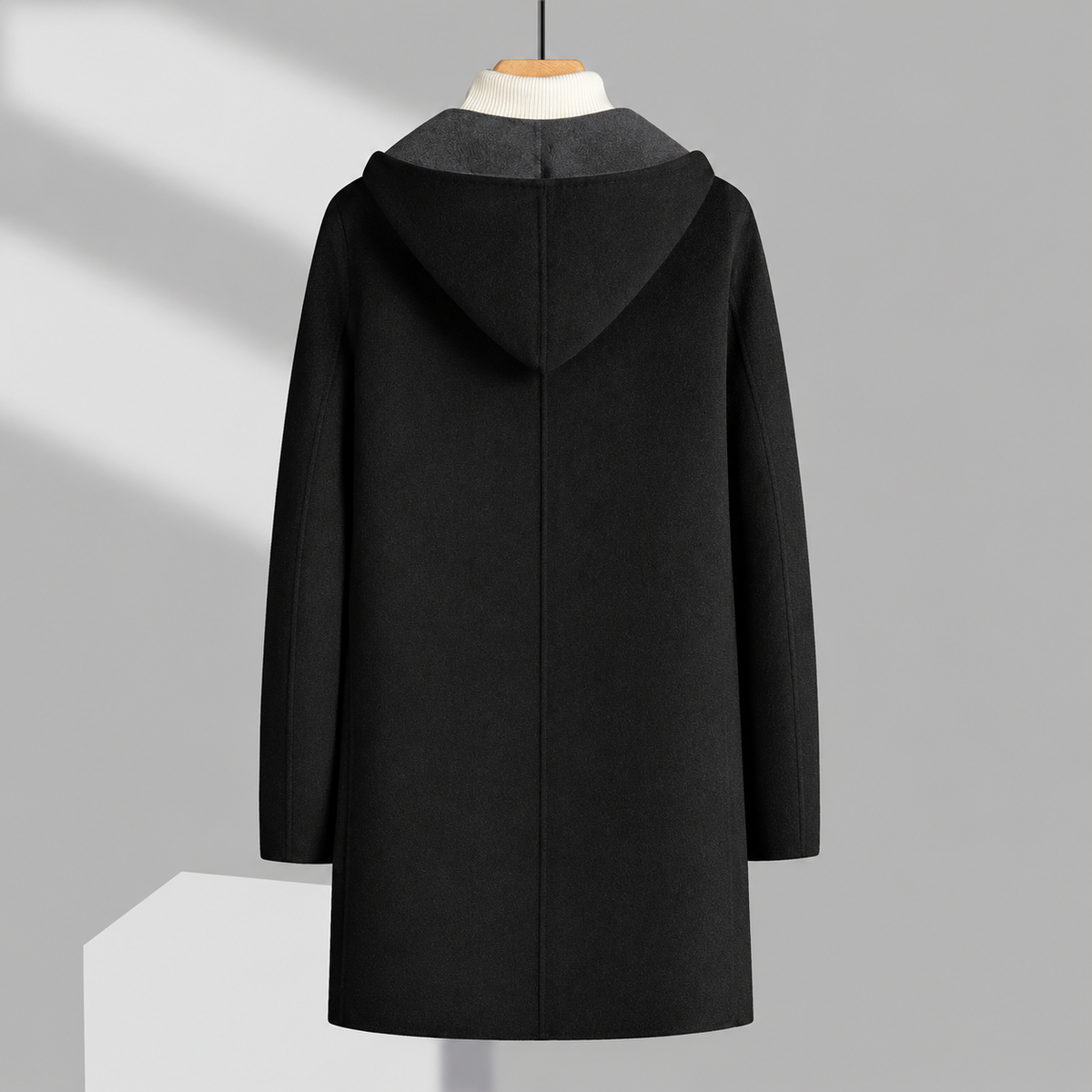 The San Anselmo Men’s Hooded Wool Blend Overcoat