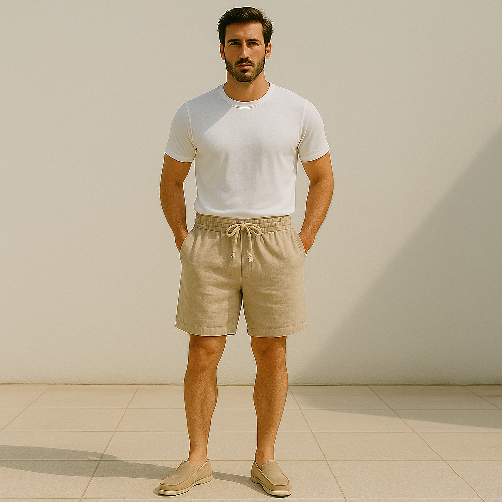 The Rowley Linen Shorts – Drawstring Shorts for Men