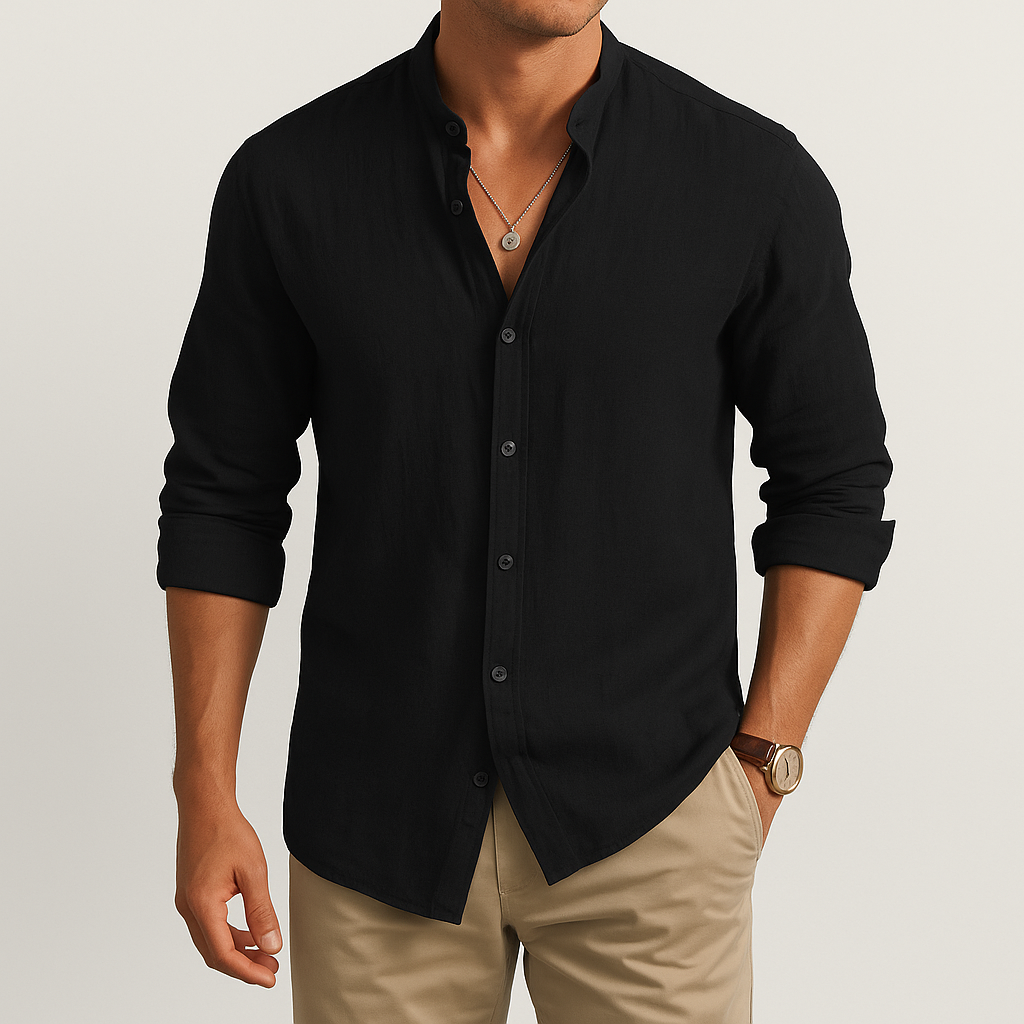 Summer Casual Linen Men Shirt Relaxed Fit