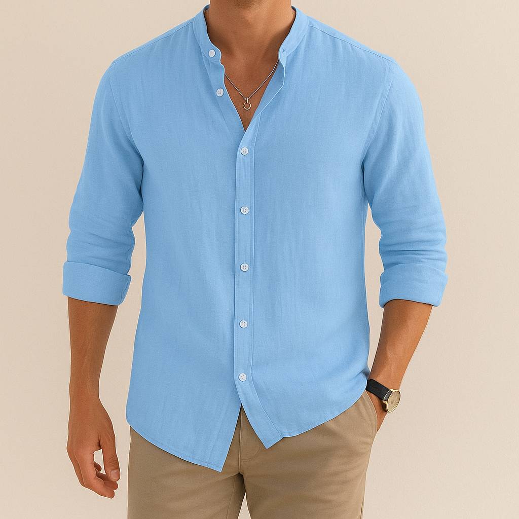 Summer Casual Linen Men Shirt Relaxed Fit