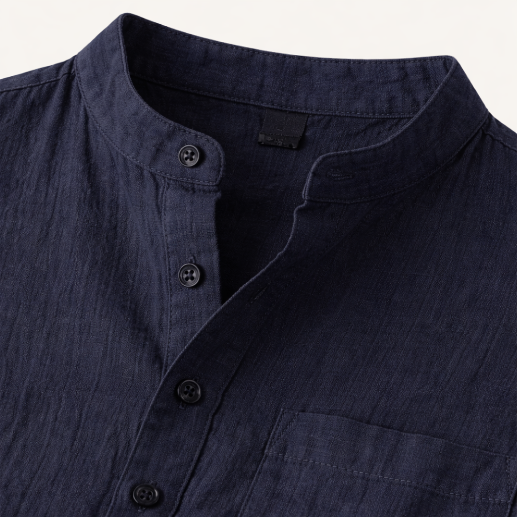 The Paddington Men’s Breathable Cotton Linen Henley Shirt