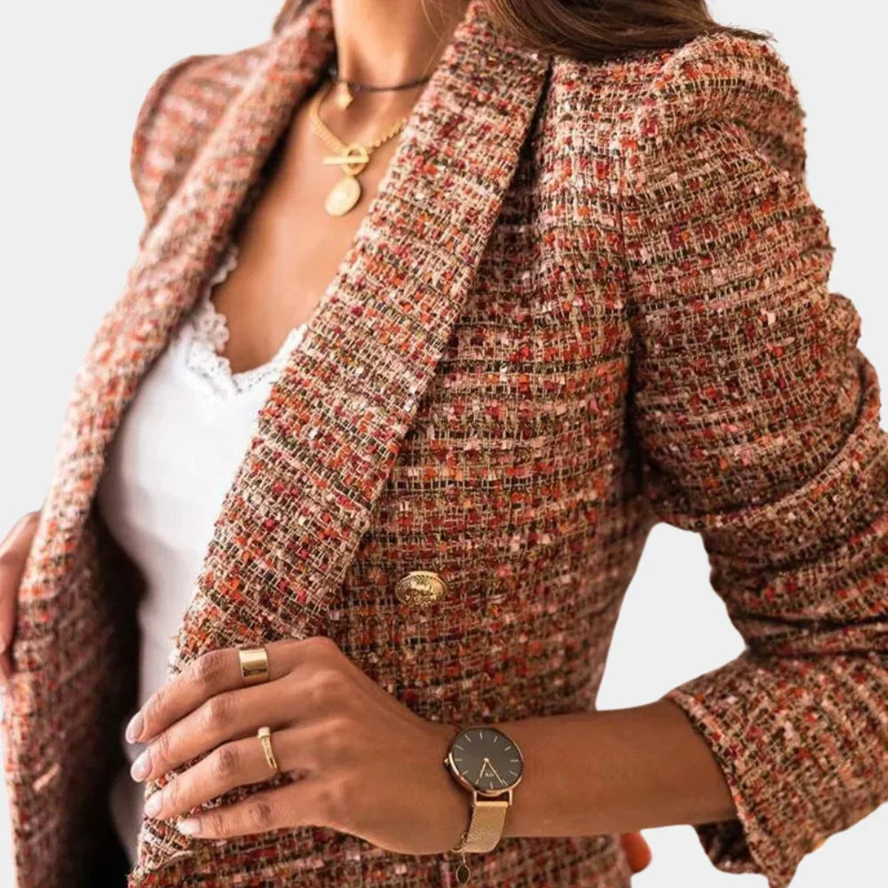 Women's Checked Blazer with Close Cut