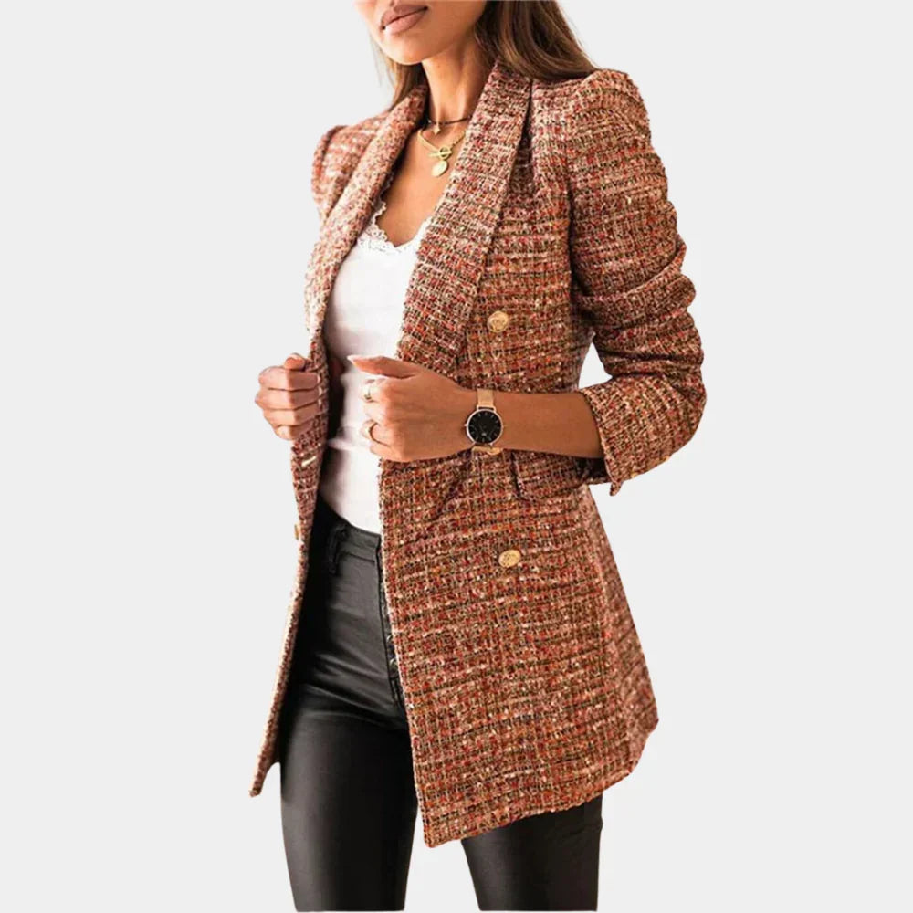 Women's Checked Blazer with Close Cut
