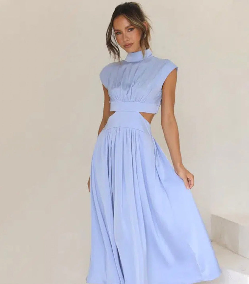 Women's Sleeveless Gown with Side Detail