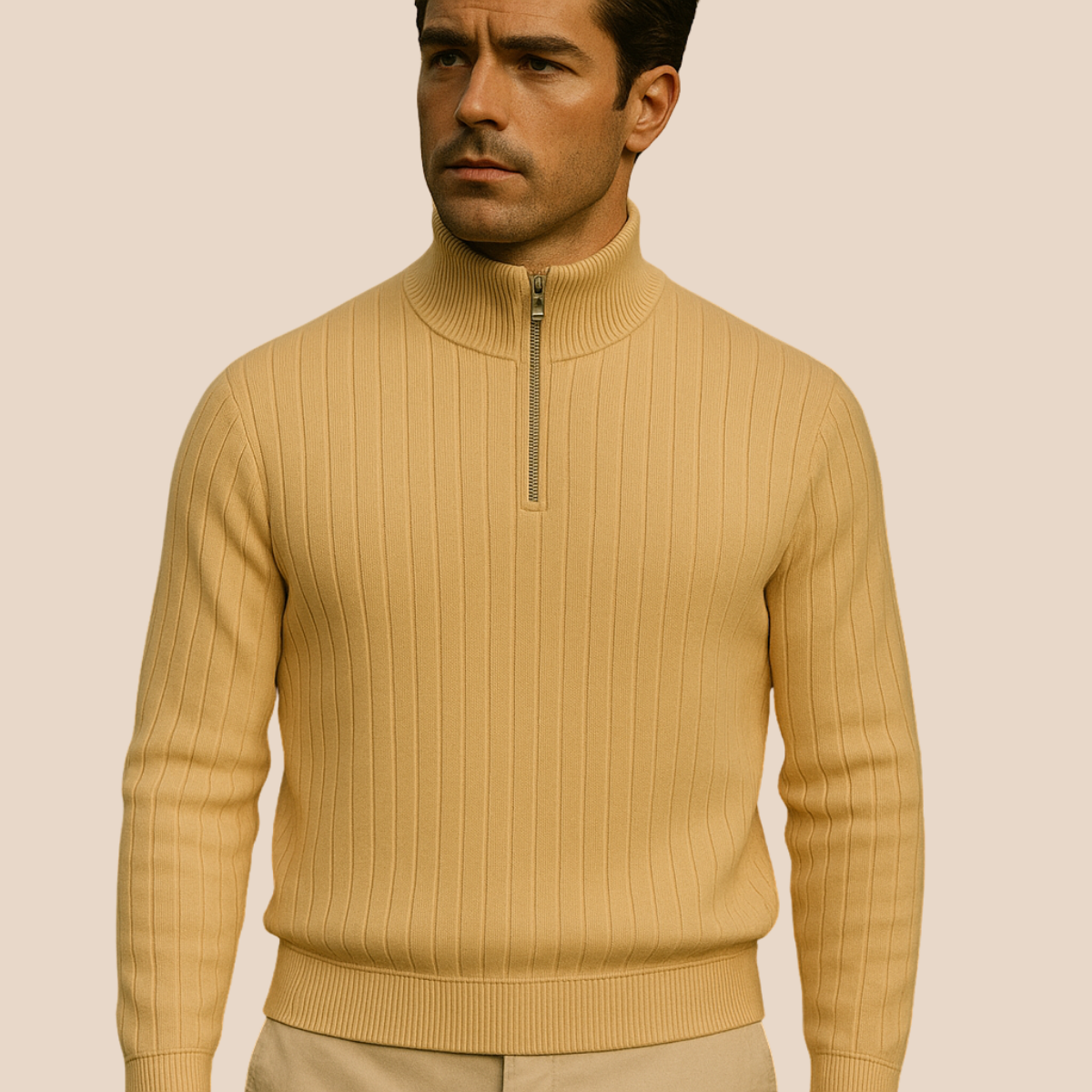 The Ashford Ribbed Half Zip Sweater for Men