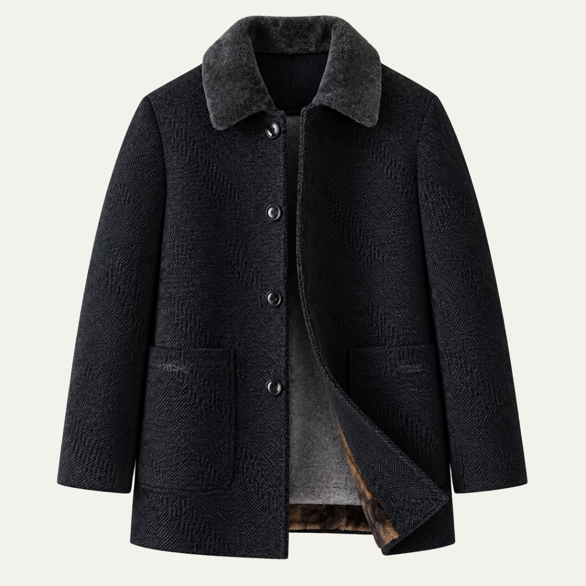 The Charleston Men’s Fleece Lined Wool Blend Winter Coat