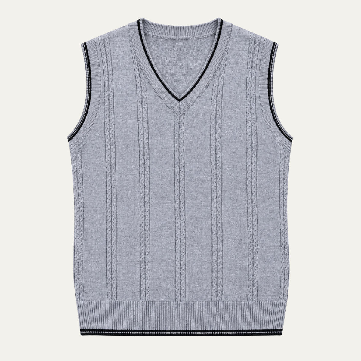 The Calabasas Men’s V Neck Cable Knit Sweater Vest