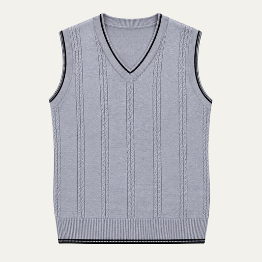 The Calabasas Men’s V Neck Cable Knit Sweater Vest