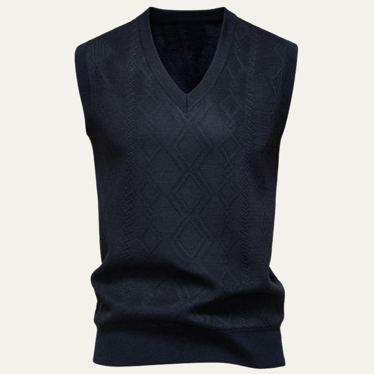 The Canazei Men’s Winter Cable Knitted V Neck Sweater Vest
