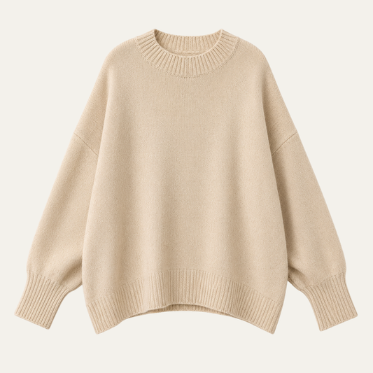 Women's Oversized Sweater with Asymmetrical Hem