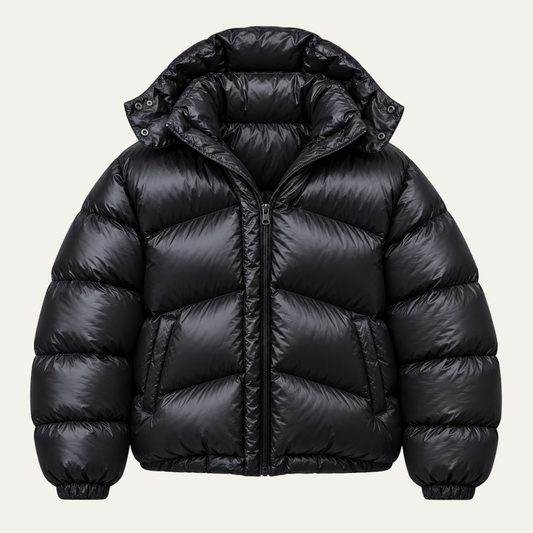 Women's Glossy Cropped Puffer Hooded Jacket