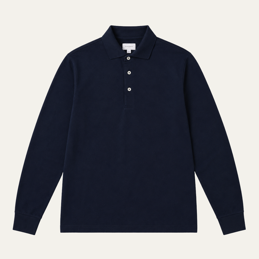 The Rodeo Drive Men's Smart Casual Cotton Polo Shirt - Navy Blue