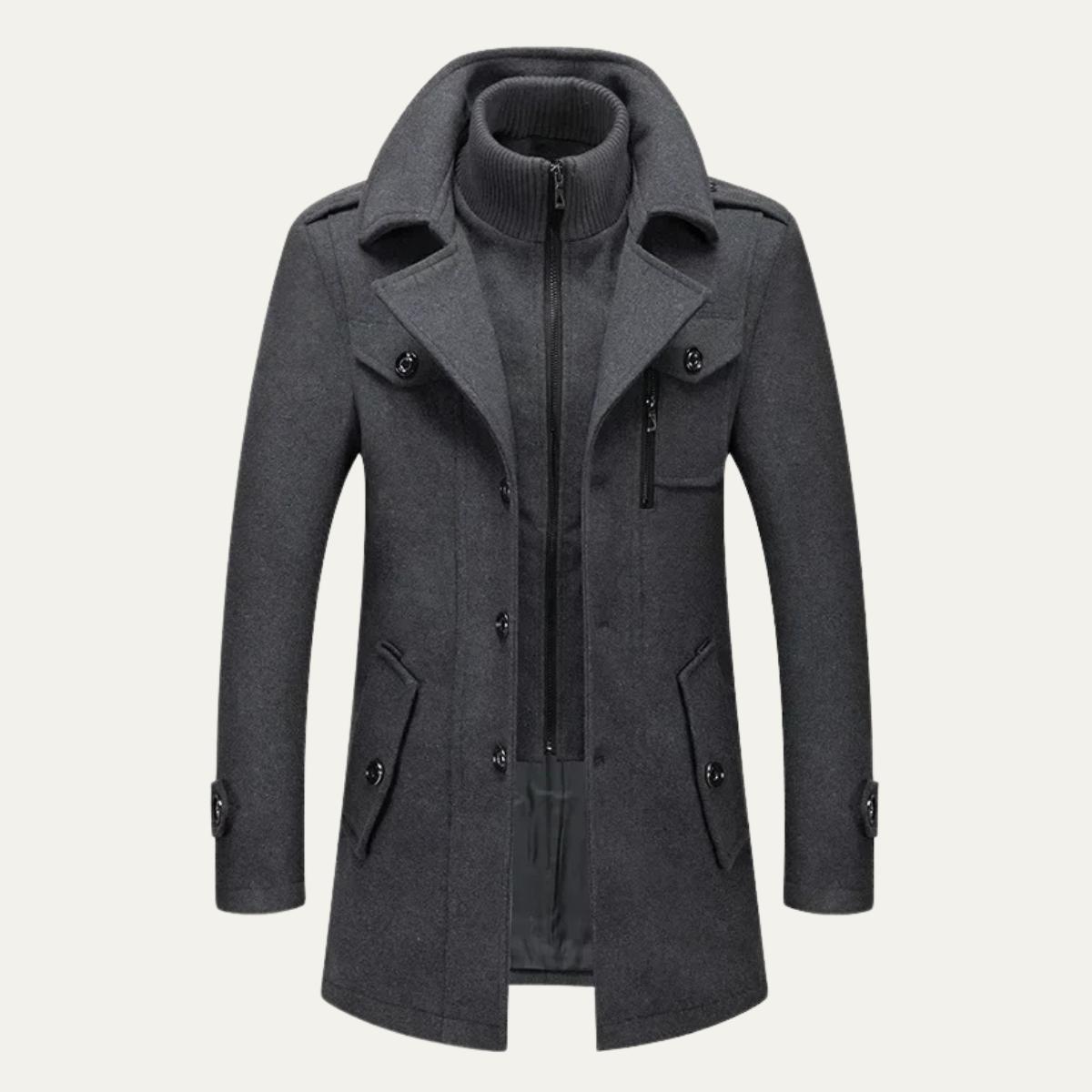 The Carlsbad Men’s Elegant Slim Fit Wool Blend Overcoat