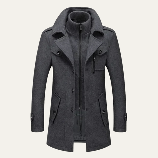 The Carlsbad Men’s Elegant Slim Fit Wool Blend Overcoat