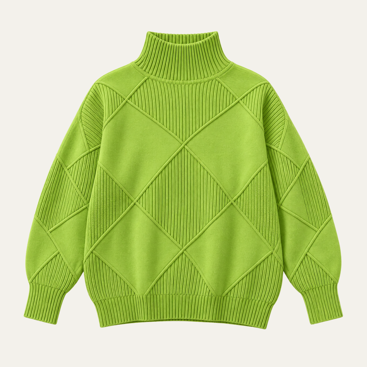Women's High Neck Cable Knit Sweater