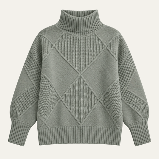 Women's Cozy High Neck Cable Knit Sweater