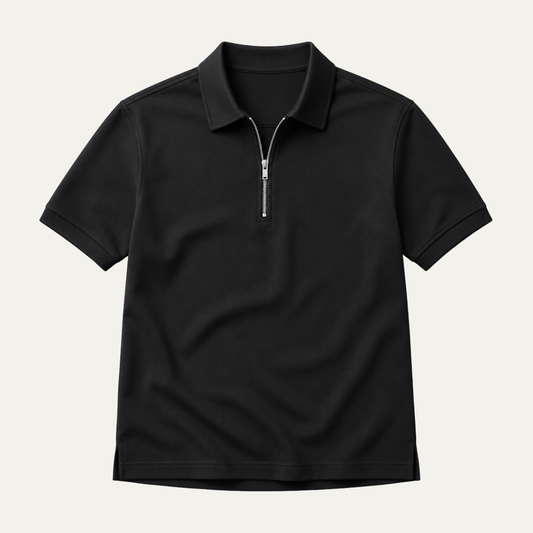 The Limone Men's Quarter Zip Polo Shirt