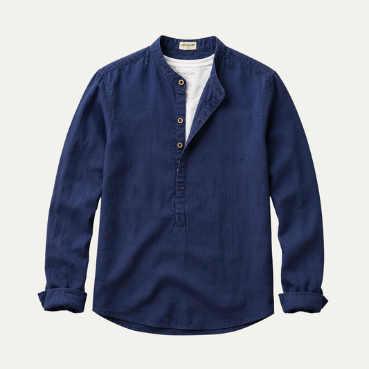 The Aspen Men's Trendy Linen Henley Shirt