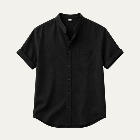 The Hamptons Men's Short Sleeve Collar Linen Shirt