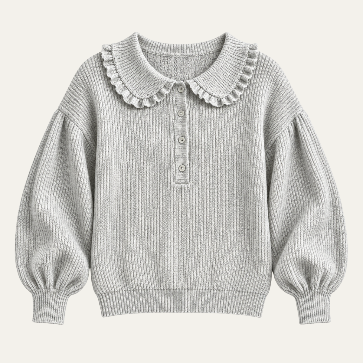 Women’s Button Front Collar Ribbed Sweater
