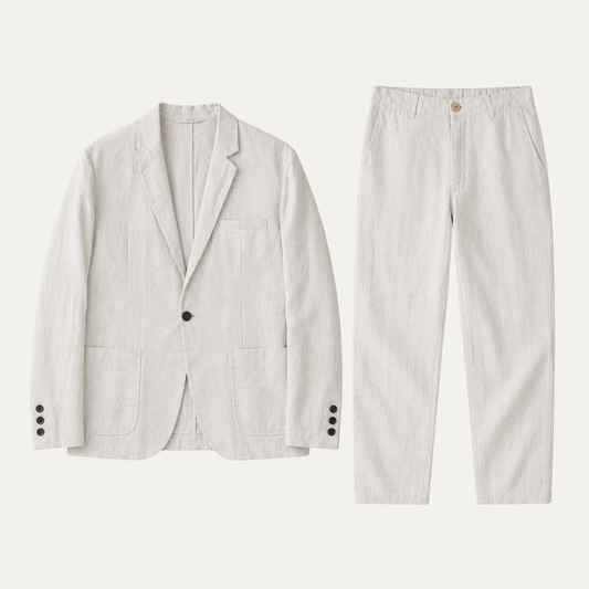 The Naples Men’s Linen Summer Blazer and Pants Set