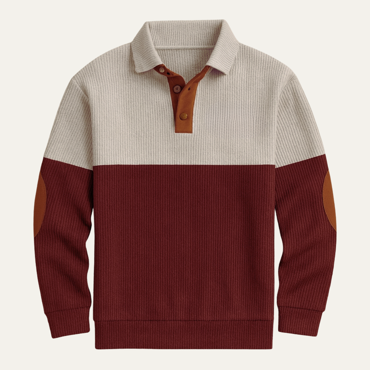The Woodridge Men's Corduroy Color Block Sweater with Suede Elbow Patches