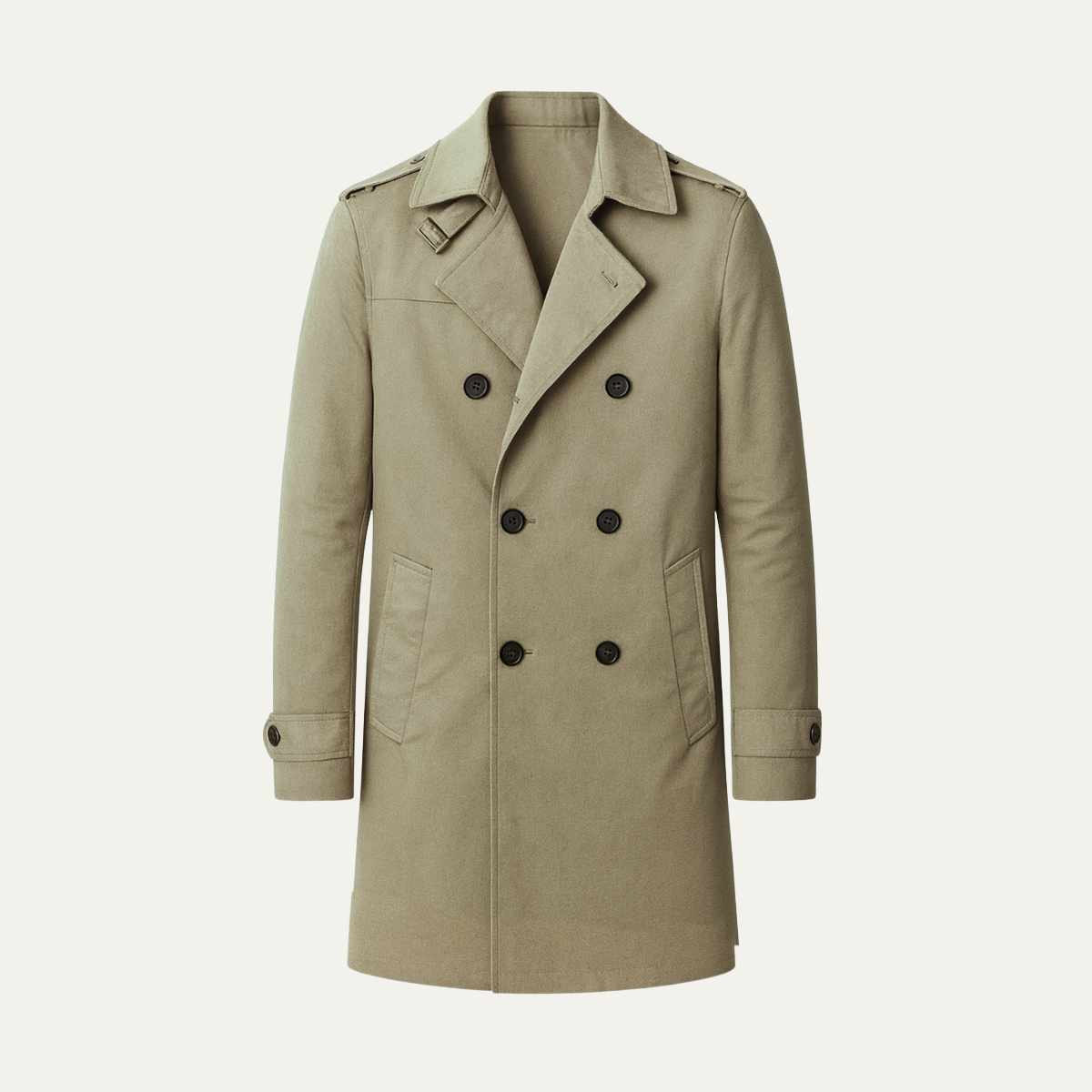The Riomaggiore Men's Slim Notched Collar Single Breasted Trench Coat