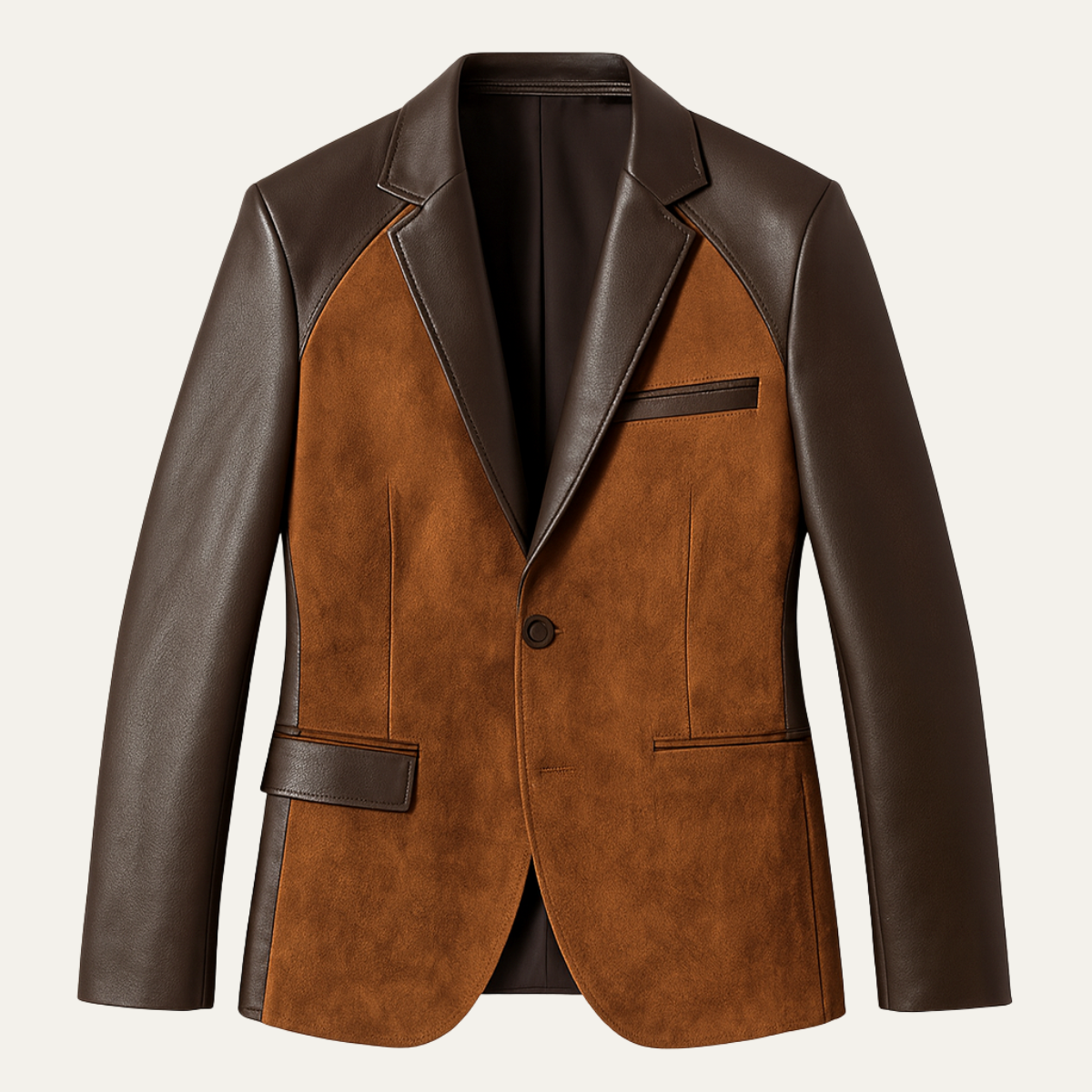 The Gubbio  Men’s Stylish Contrast Patchwork Velvet Blazer Suit