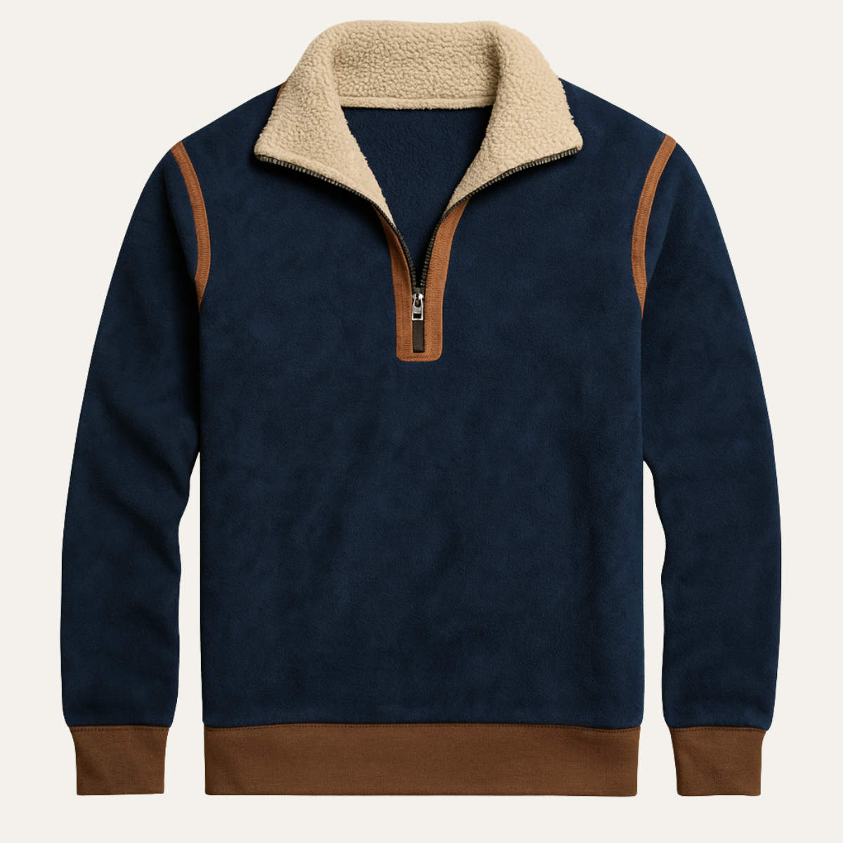 The Pinehaven Men's Vintage Sherpa Lined Quarter Zip Sweater