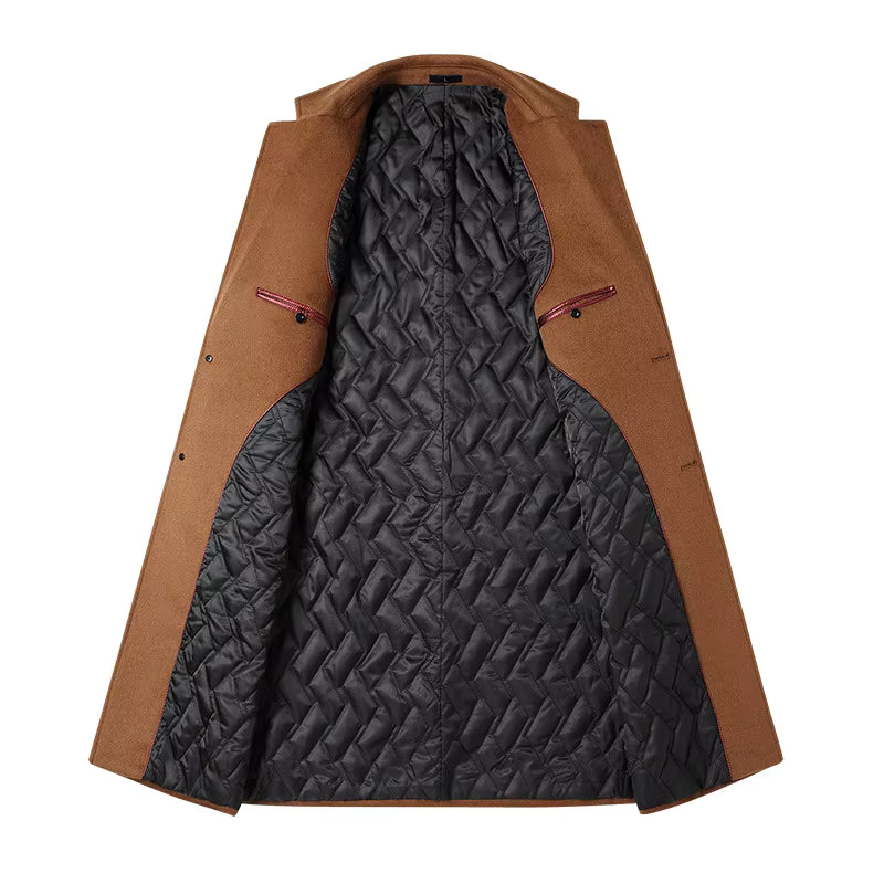 The Hudson Men’s Slim Fit Single Breasted Wool Blend Overcoat