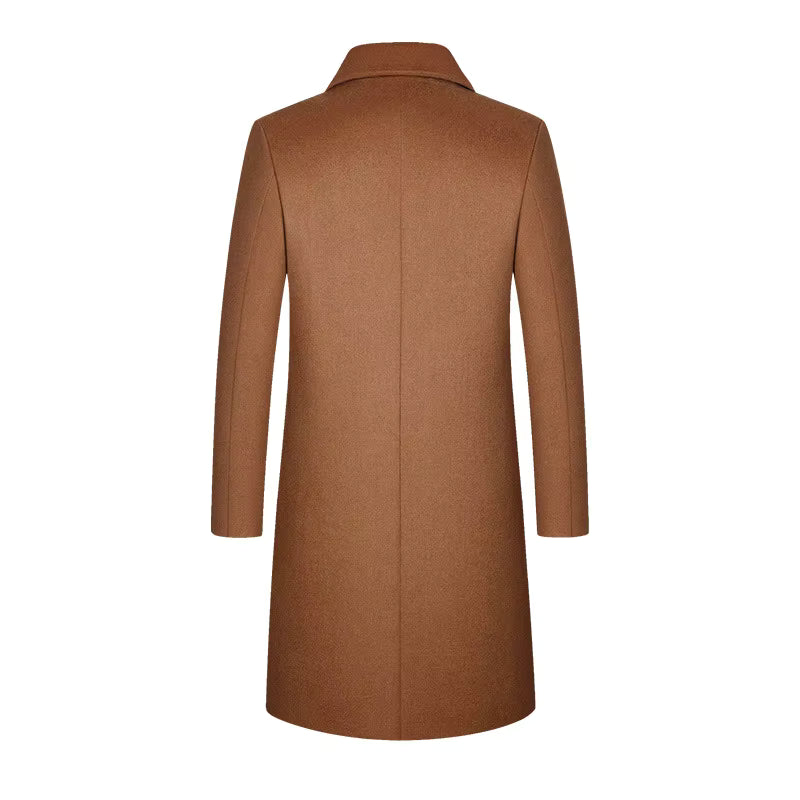 The Hudson Men’s Slim Fit Single Breasted Wool Blend Overcoat