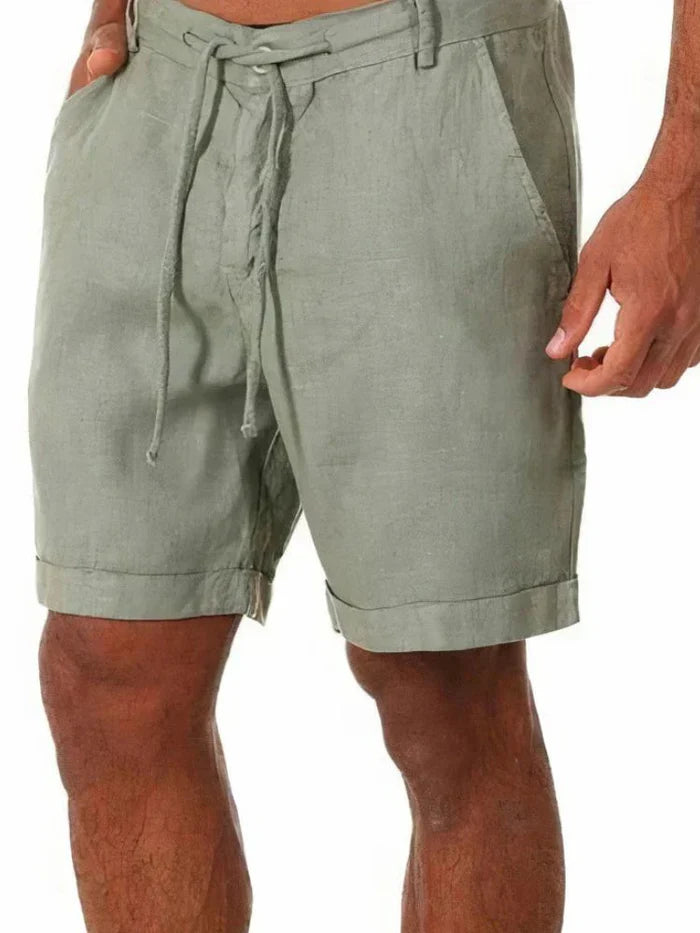 The Dolomites Men's Tailored Linen Drawstring Shorts