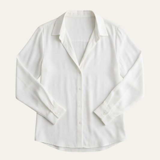Women's Long Sleeve Button Up Blouse with Relaxed Fit