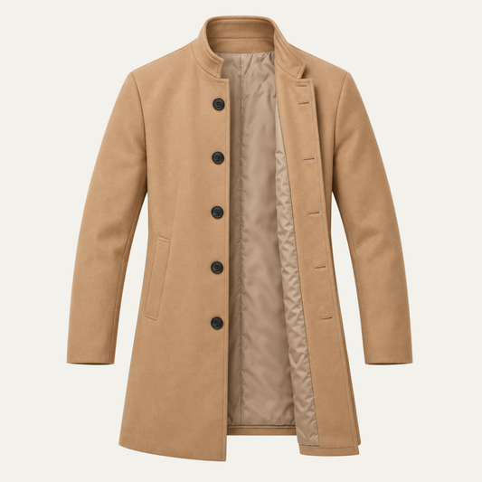 The San Clemente Men’s Concealed Button Casual Overcoat