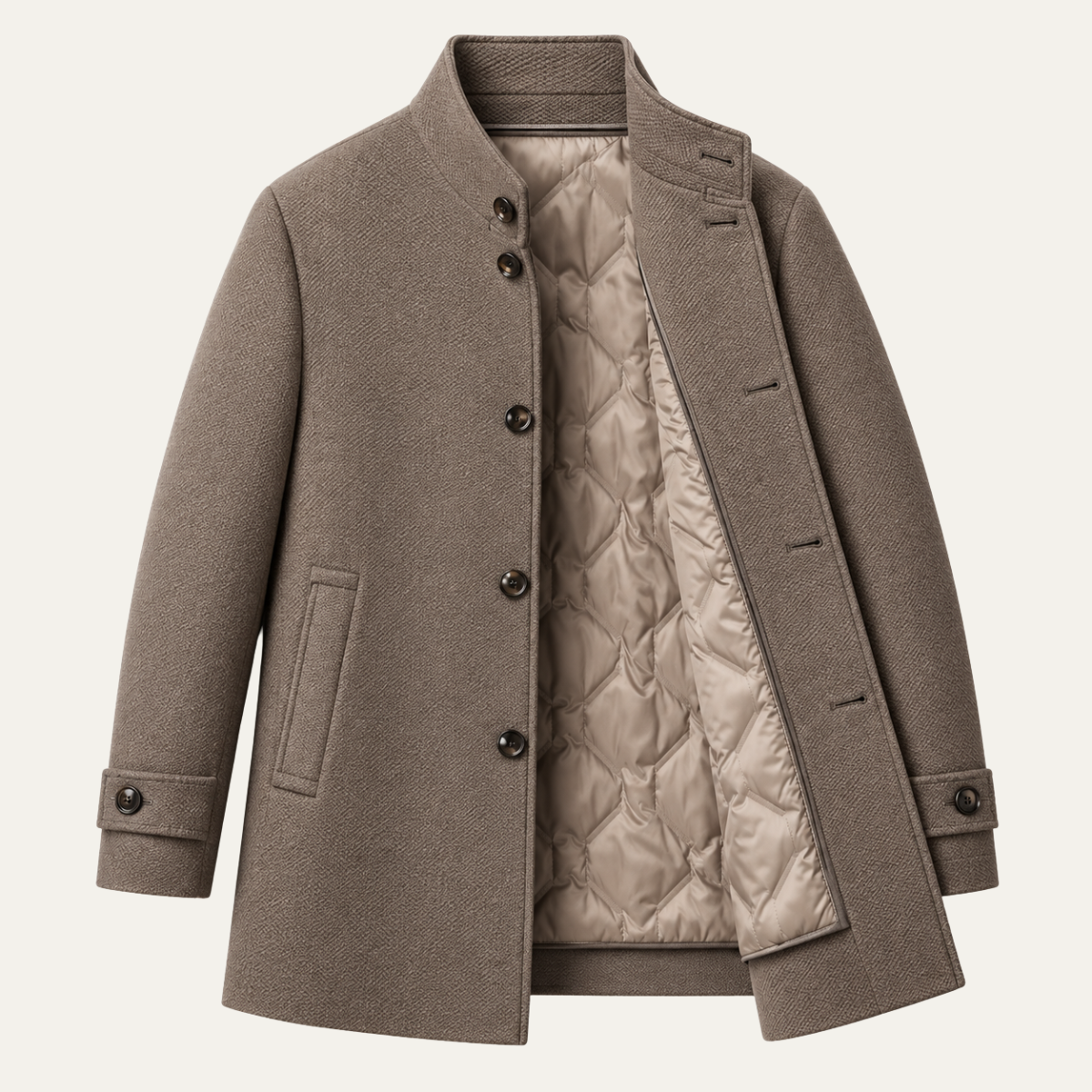 The Dana Point Men’s Padded Wool Blend Business Overcoat
