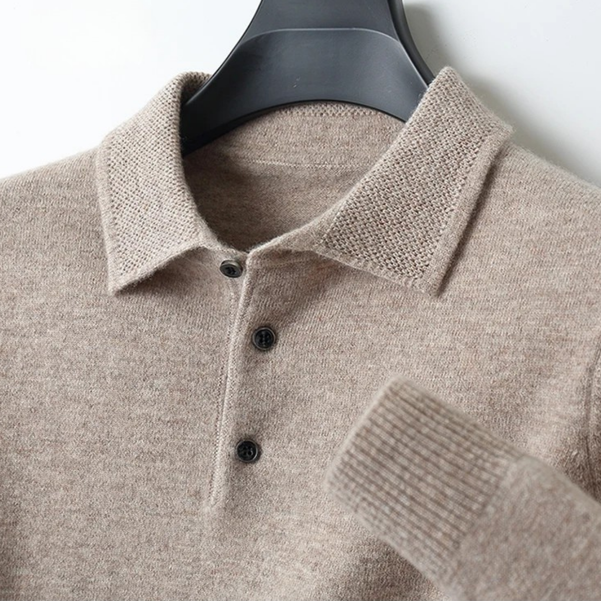 The Naples Men’s Wool Blend Knit Polo Sweater