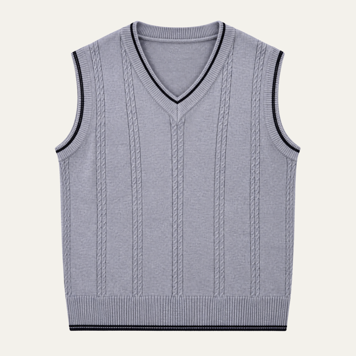 The Crystal Cove Men’s V Neck Cable Knit Sweater Vest