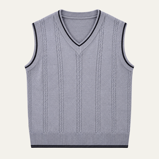The Crystal Cove Men’s V Neck Cable Knit Sweater Vest