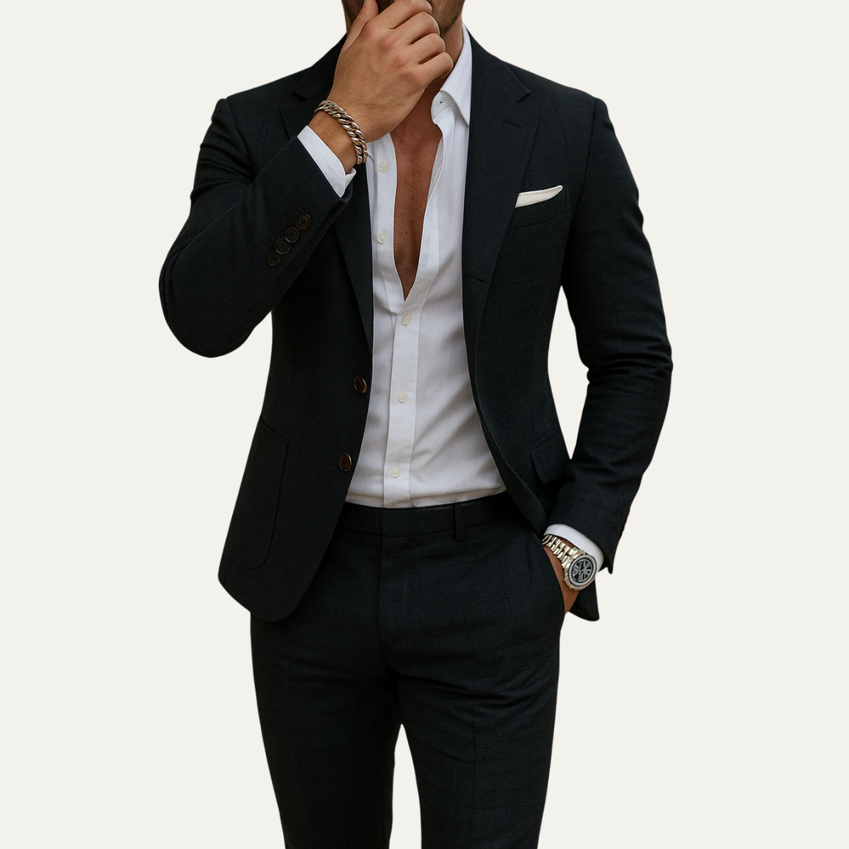 The Sheffield Men’s Slim Fit Set – Two Piece Business Wedding Suit