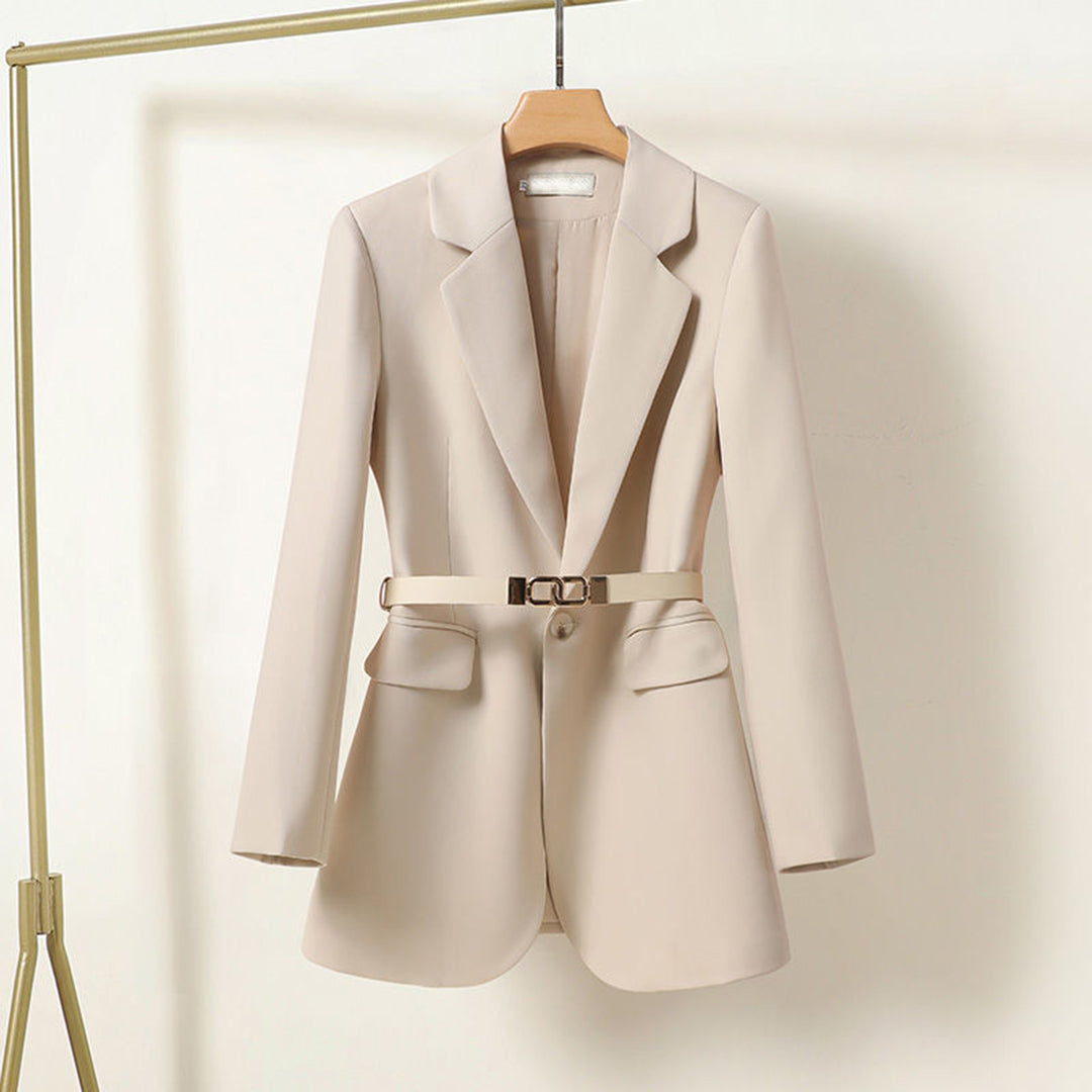 Women's Long Blazer with Adjustable Belt