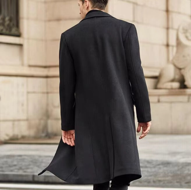 The Aspen Men’s Classic Single Breasted Long Overcoat