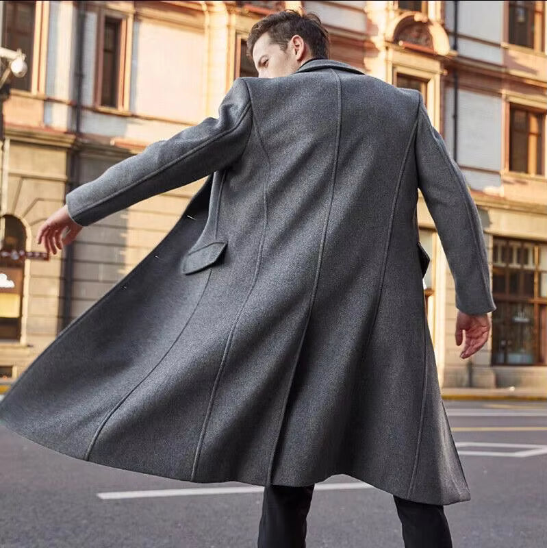 The Aspen Men’s Classic Single Breasted Long Overcoat