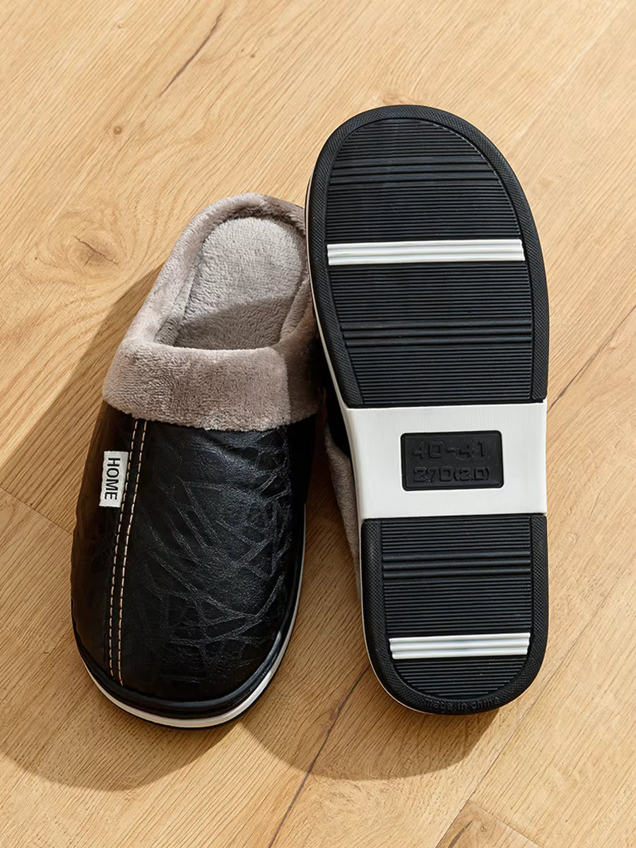 The Cambria Men’s Fleece Lined Slip On Winter House Slippers