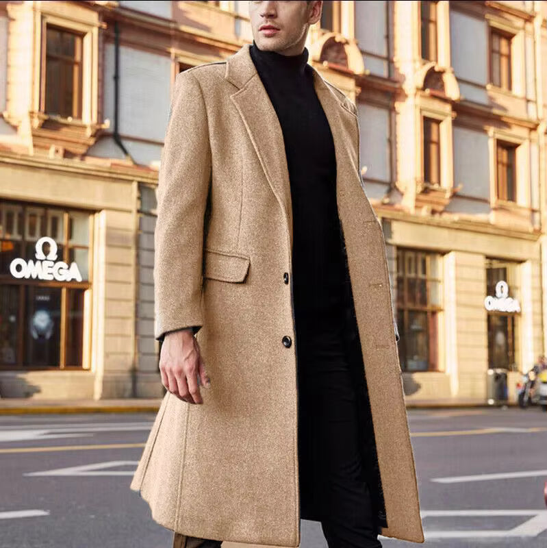 The Aspen Men’s Classic Single Breasted Long Overcoat