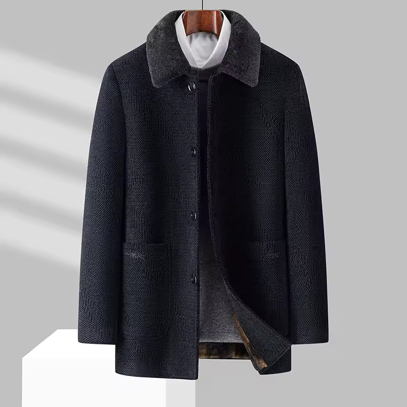 The Charleston Men’s Fleece Lined Wool Blend Winter Coat